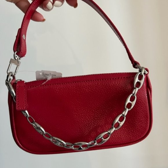 BY FAR Mini Rachel Red Gloss Grained Bag - Picture 10 of 13